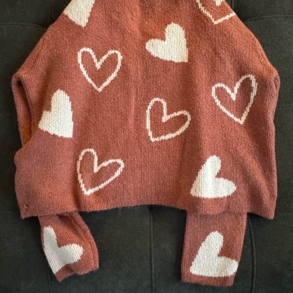 Heart Patterned Pink Sweater - Picture 2 of 3